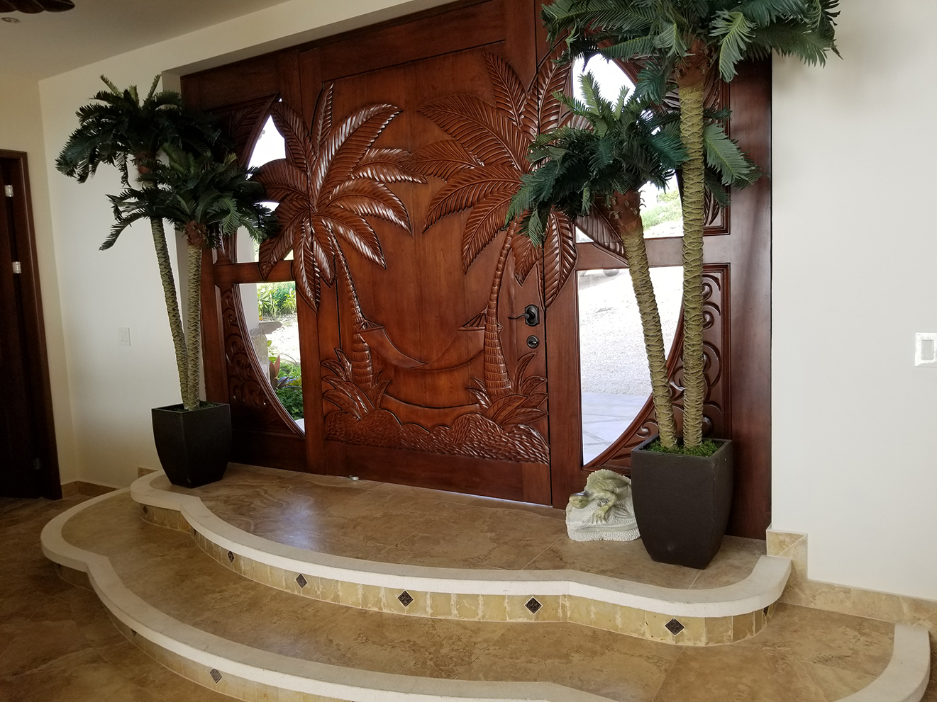 Hand carved front door
